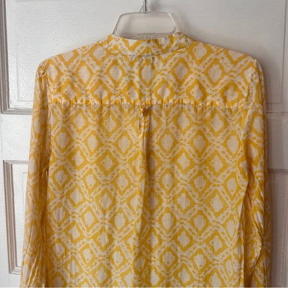 Roberta Roller Rabbit Tunic Silk Blend Lightweight 1/4 Button Down Roll Tab XS - Picture 10 of 17